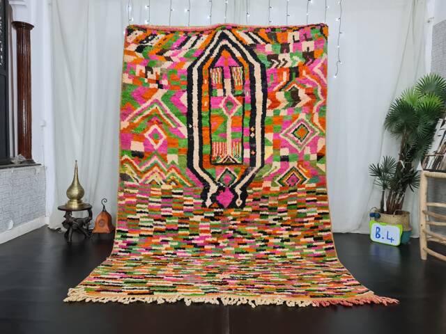 Fabulous Moroccan Rug , Boujaad Rug, Colorful Authentic Moroccan, Handmade Berber Abstract Carpet, Bohemian Wool - image 1