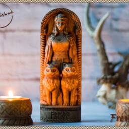 Freya, Norse Pagan Goddess Statue, For Asatru Altar Kit & Heathen Ritual - thumbnail 2