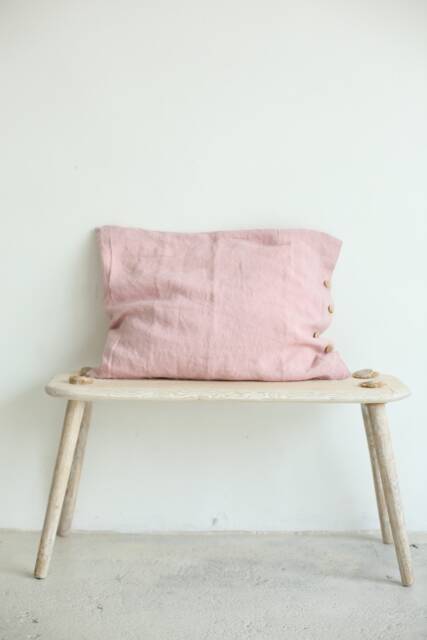 Pink Pillow Cover, Linen Case, Bedding, Standard, Queen, King, Custom Size Cover - image 1