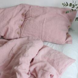Pink Pillow Cover, Linen Case, Bedding, Standard, Queen, King, Custom Size Cover - thumbnail 2