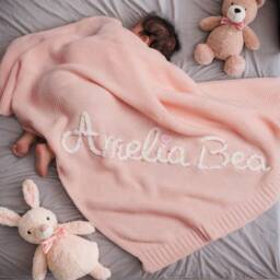 Custom Embroidered Christmas Baby Name Blanket, Personalised Blanket With Name, Newborn Gift, Baby Shower Gift, Christmas Gift For - thumbnail 2
