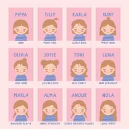 Personalized Girl Portrait Dark Blonde Hair - Custom Nursery Wall Art With Name - thumbnail 2