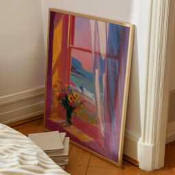 Open Window Henri Matisse Print, Style Fauvism Painting, Modern Exhibition Sash Window, Floral Flowers, Coastal Nature - thumbnail 2