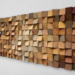 Reclaimed Pine Wood Gradient Wall Art - Handmade Wooden Mosaic - thumbnail 3
