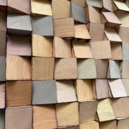 Reclaimed Pine Wood Gradient Wall Art - Handmade Wooden Mosaic - thumbnail 4
