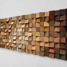 Reclaimed Pine Wood Gradient Wall Art - Handmade Wooden Mosaic - thumbnail 2