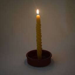 Hand-Dipped Beeswax Taper Candles - Set Of 2 - Natural & Eco-Friendly - thumbnail 3
