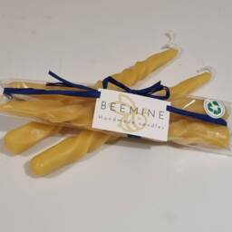 Hand-Dipped Beeswax Taper Candles - Set Of 2 - Natural & Eco-Friendly - thumbnail 2