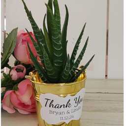 Wedding Bucket Favor Mini Pail Buckets Succulent Plant Holder Custom Birthday Favors Rustic - thumbnail 2