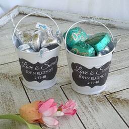 Wedding Bucket Favor Mini Pail Buckets Succulent Plant Holder Custom Birthday Favors Rustic - thumbnail 4
