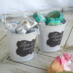 Wedding Bucket Favor Mini Pail Buckets Succulent Plant Holder Custom Birthday Favors Rustic - thumbnail 3