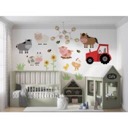 Farm Animal Wall Decals Tractor, Horse, Cow - Nursery Decor - thumbnail 2