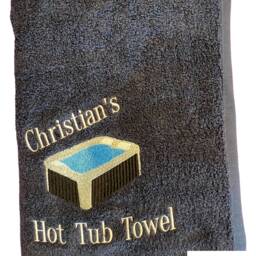 Embroidered Hot Tub Towel, Custom Name, Cotton Towel - thumbnail 2