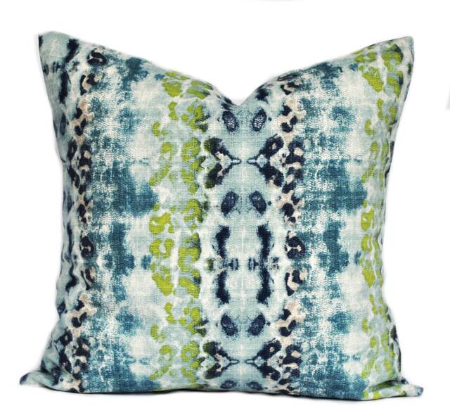 One High Quality Ikat Pillow Cover, Navy Pillow, Cushion, Decorative Throw Charcoal Grey Pillow - image 1