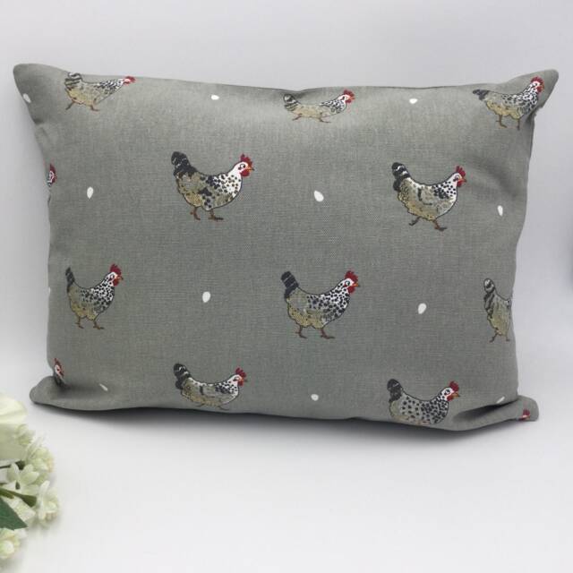 Chicken Cushion, Grey, Sophie Allport Design, Country Living Decor - image 1