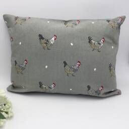 Chicken Cushion, Grey, Sophie Allport Design, Country Living Decor - thumbnail 1