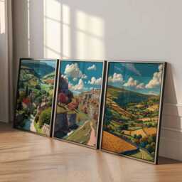 Set Of 3 North Yorkshire Posters, England Travel Prints, Countryside Wall Art Set, Scenic UK Nature Landscape Prints - thumbnail 2