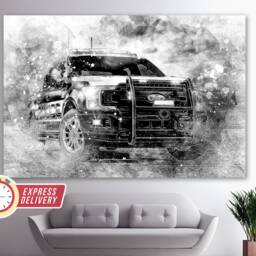 Ford Raptor Pursuit Canvas Print, Off Road Wall Art, Police Officer Gift, Pickup, Fan Gift - thumbnail 2