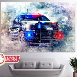 Ford Raptor Pursuit Canvas Print, Off Road Wall Art, Police Officer Gift, Pickup, Fan Gift - thumbnail 3