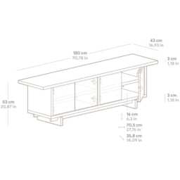 Solid Wood Media Center, Wooden Tv Stand - Pada - thumbnail 4