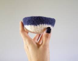 Ring Dish - Soft, Scratch Free Navy + White Colorblock Jewelry Storage Bedroom Decor