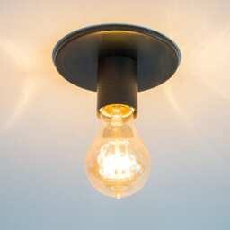 Minimalist Bronzed Steel Flush Mount Light - Industrial Ceiling Or Wall Sconce - thumbnail 2