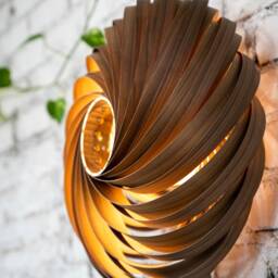 Wall Decor Art Light. Hand Made Wooden Lamp From Germany. Walnut Tree Wood - thumbnail 3