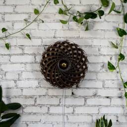 Wall Decor Art Light. Hand Made Wooden Lamp From Germany. Walnut Tree Wood - thumbnail 2