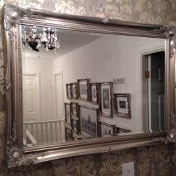 "White Shabby Chic Ornate Decorative Antique Wall Mirror Swept Frame 36""x26" - thumbnail 2