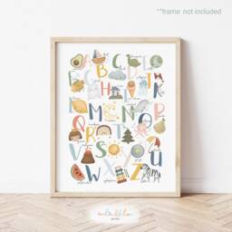 Alphabet Chart Print, Scandi Nursery Decor, Chart, Educational Montessori Playroom Prints, Kids Art - thumbnail 2