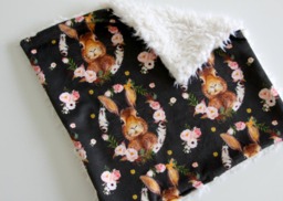 Dream Lovie. Security Blanket. Personalized Lovey. Faux Fur Feather Bunny Black. Mini Baby Minky Shower Gift