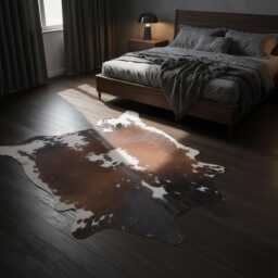 Brown & White Cowhide Rug Extra Large Hair-On Leather Accent - 84x72Inches - thumbnail 2