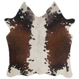 Brown & White Cowhide Rug Extra Large Hair-On Leather Accent - 84x72Inches - thumbnail 1