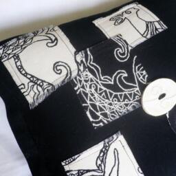 Black & White Cotton...decorative Throw Pillow...hand Made - thumbnail 3