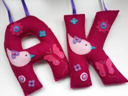 Personalised Felt Letter - Floral Nursery Decor, Girl Name Sign - thumbnail 1