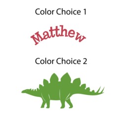 stegosaurus Decal, First Name Wall Dinosaur Decor, Large Dinosaur, Nursery, Kids Room C359 - thumbnail 2