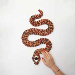 Big Snake Punch Needle Wall Art, Unique Tufted Rug, Serpent Textile Hanging, Boho Decor, Gift For Lover - thumbnail 2