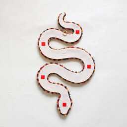 Big Snake Punch Needle Wall Art, Unique Tufted Rug, Serpent Textile Hanging, Boho Decor, Gift For Lover - thumbnail 4