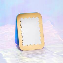 Wavy Mirror in Gold - Wavy Acrylic Mirror Wiggly Amorphic Retro Object - thumbnail 2