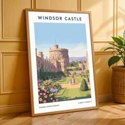 Windsor Castle Art Print Vintage Gouache Travel Poster - thumbnail 3