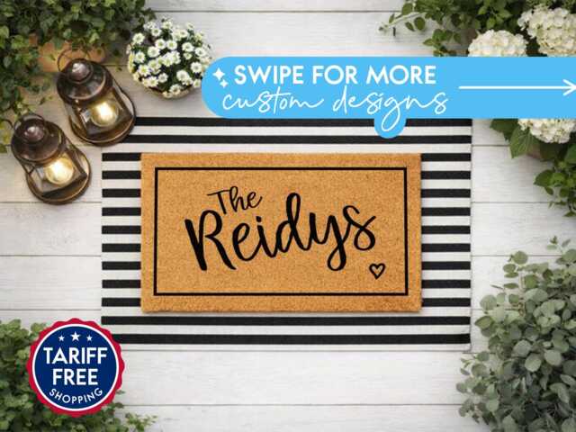 Personalised Family Name Doormat - Custom Welcome Mat For Front Door - image 1