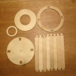 Lantern Construction Kit 12 Pieces For Fairy Lights, Round Foil Painting, Wooden Kit, Sustainable, Reusable - thumbnail 2
