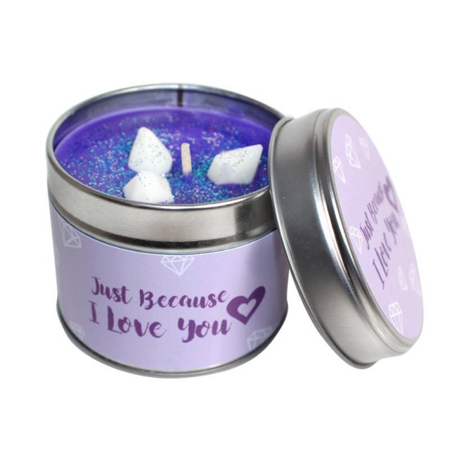 Just Because I Love You Scented Soya Candle Tin Gift/Valentines For Your Husband, Wife, Girlfriend, Boyfriend Brand Sheenashona - image 1