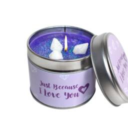 Just Because I Love You Scented Soya Candle Tin Gift/Valentines For Your Husband, Wife, Girlfriend, Boyfriend Brand Sheenashona - thumbnail 2