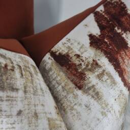 Handmade Antique & Rust Abstract Cushion Cover - Designer Pillow Sham For Sofa, Bed, Chair New Home Luxury Decor Wish Lagoon - thumbnail 3