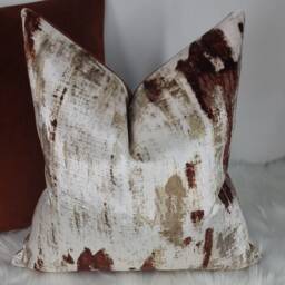 Handmade Antique & Rust Abstract Cushion Cover - Designer Pillow Sham For Sofa, Bed, Chair New Home Luxury Decor Wish Lagoon - thumbnail 2
