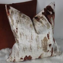 Handmade Antique & Rust Abstract Cushion Cover - Designer Pillow Sham For Sofa, Bed, Chair New Home Luxury Decor Wish Lagoon