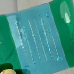 Fused Glass Soap Dish in Teal & Turquoise Colours - thumbnail 4
