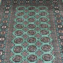 4x6 Pistachio Green Bokhara Rug - Washable Kitchen Woolen Living Room Hand Knotted Wall Turkish - thumbnail 3