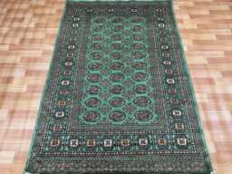 4x6 Pistachio Green Bokhara Rug - Washable Kitchen Woolen Living Room Hand Knotted Wall Turkish - thumbnail 1